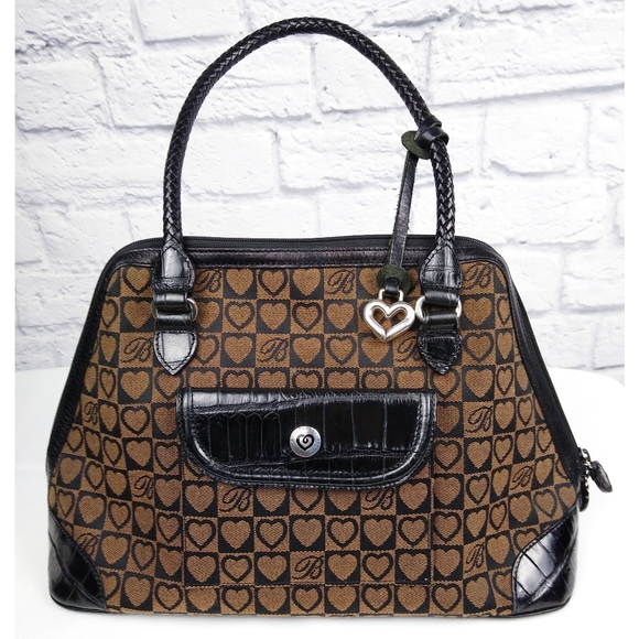 Brighton Handbags - Vintage Brighton All Over Hearts and Logos Bag